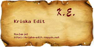 Kriska Edit névjegykártya